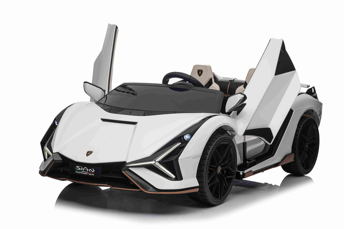 Lamborghini Sian XXL 2 Seater 24V Kids Ride on Car with Remote & Drift Mode - White