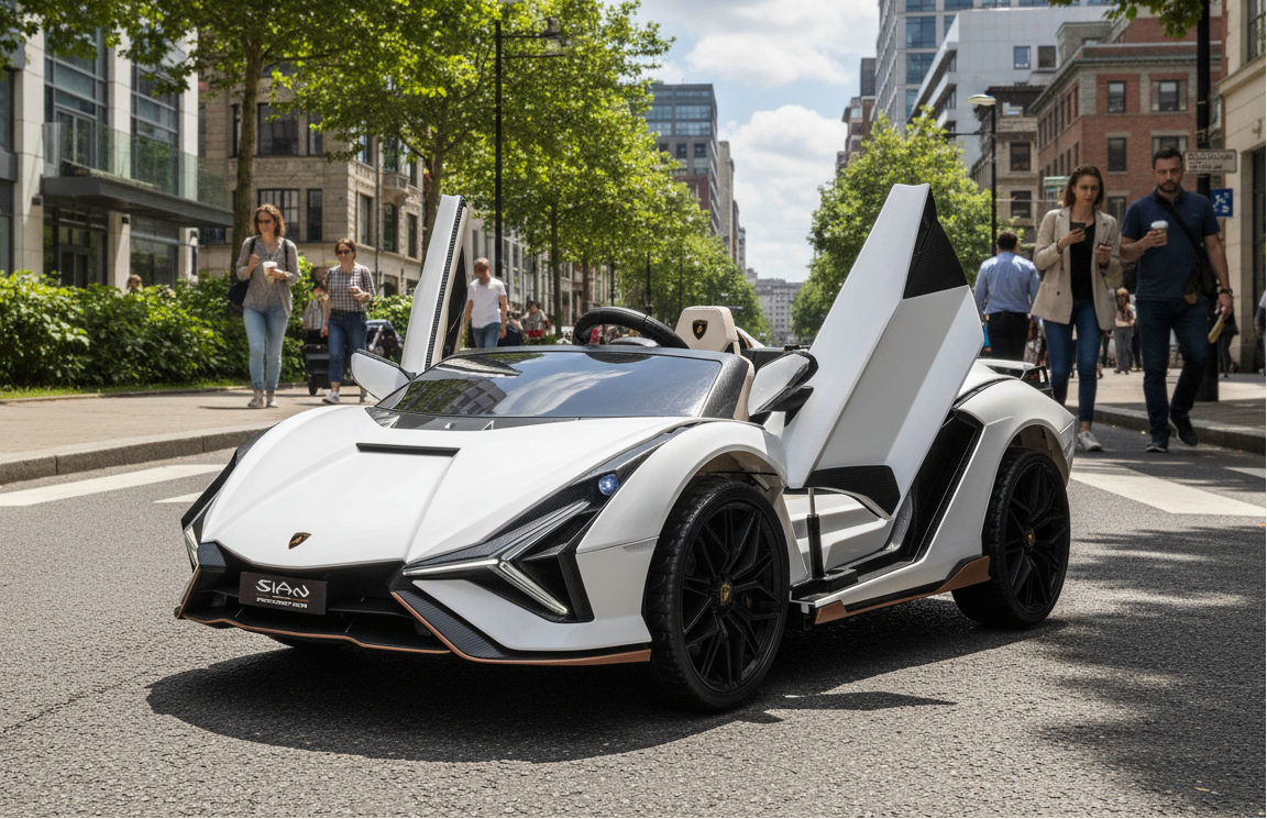 Lamborghini Sian XXL 2 Seater 24V Kids Ride on Car with Remote & Drift Mode - White