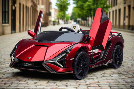Lamborghini Sian XXL 2 Seater 24V Kids Ride on Car with Remote & Adult Seat - Metallic Red