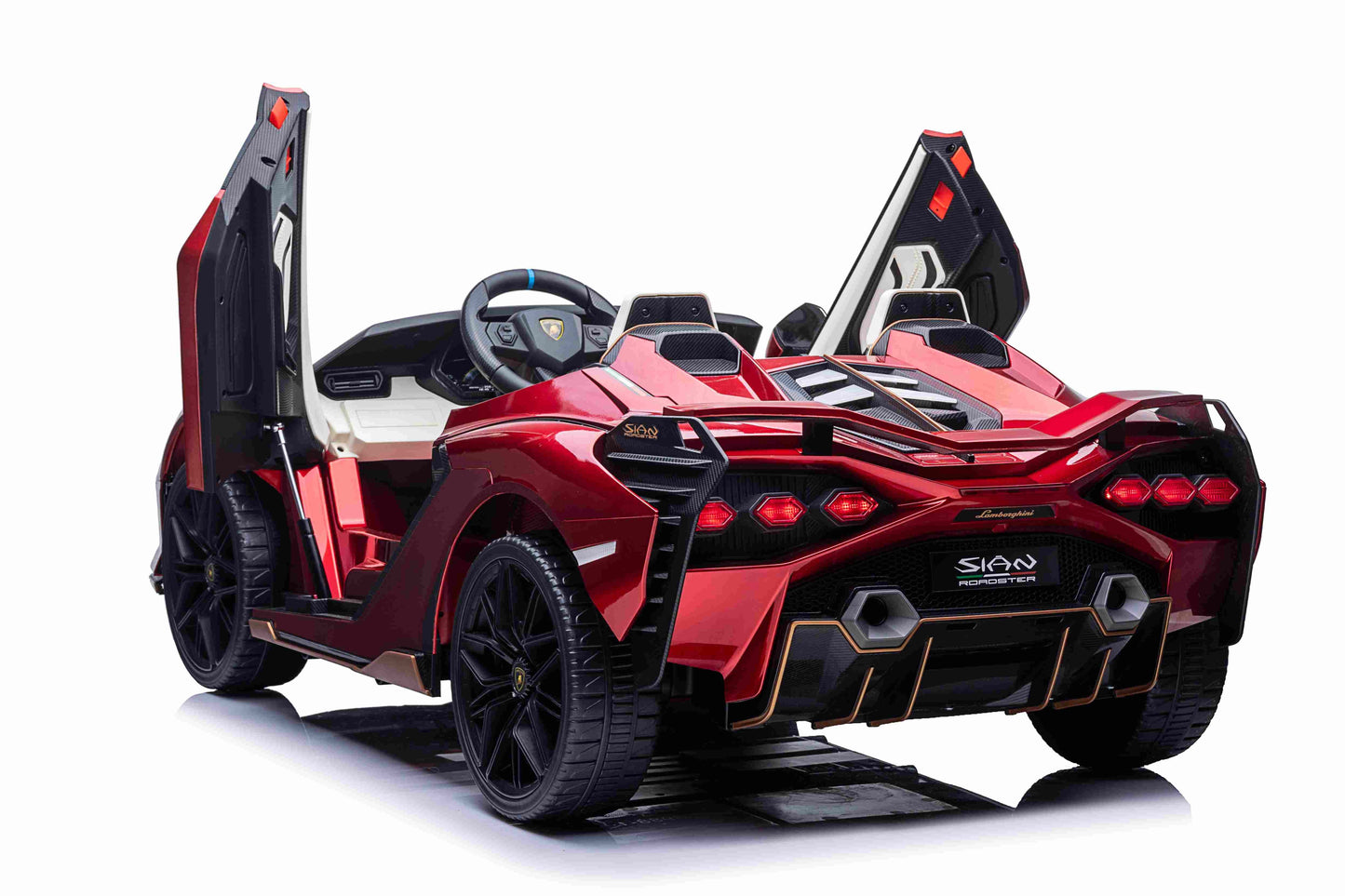 Lamborghini Sian XXL 2 Seater 24V Kids Ride on Car with Remote & Adult Seat - Metallic Red