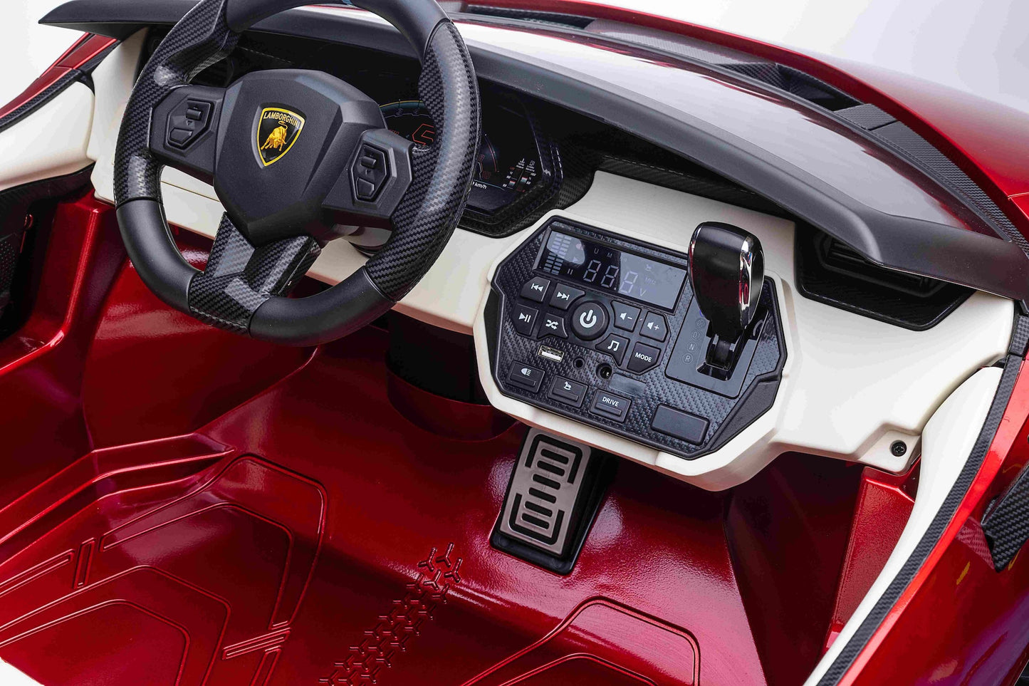 Lamborghini Sian XXL 2 Seater 24V Kids Ride on Car with Remote & Adult Seat - Metallic Red