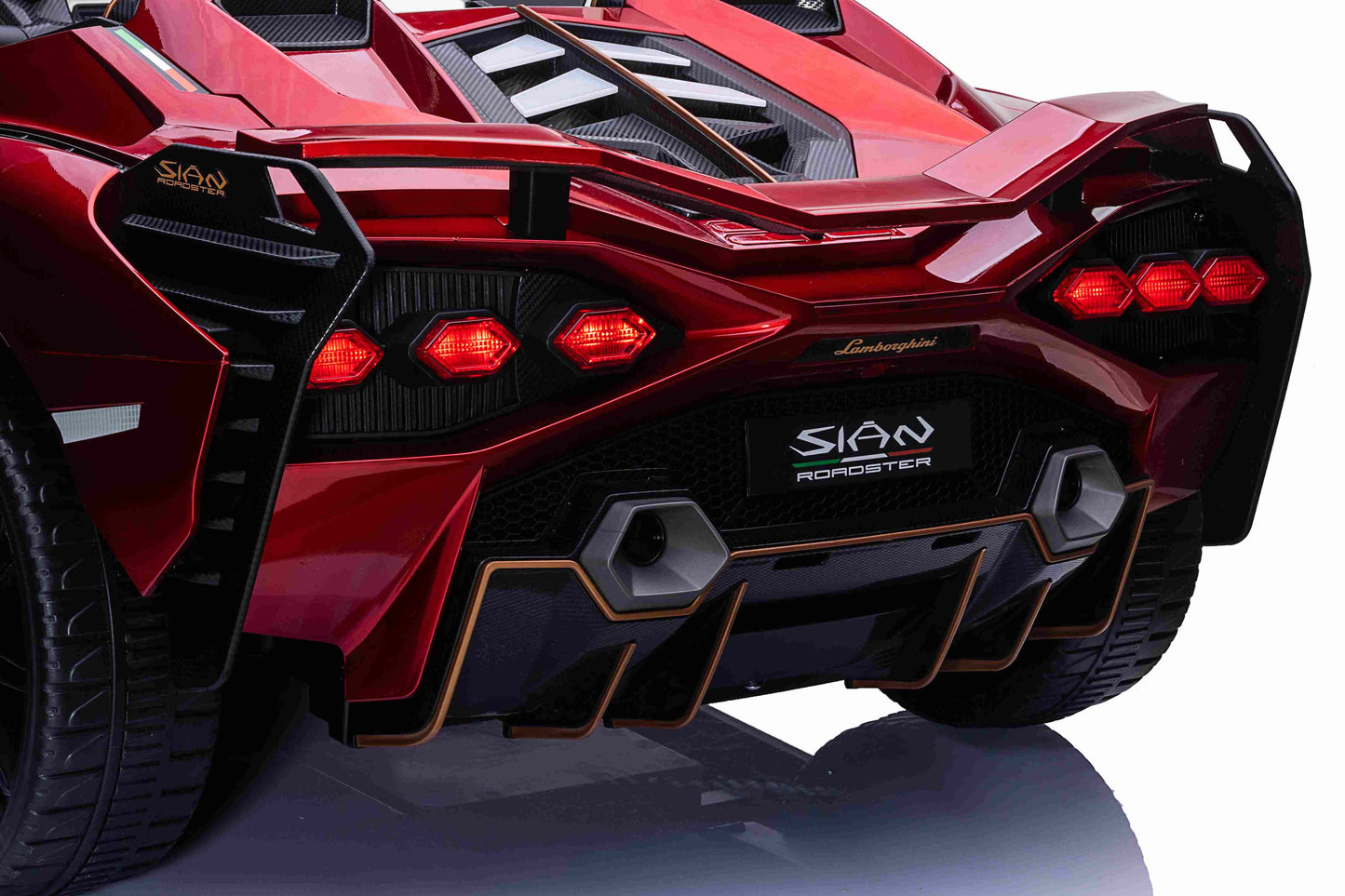 Lamborghini Sian XXL 2 Seater 24V Kids Ride on Car with Remote & Adult Seat - Metallic Red