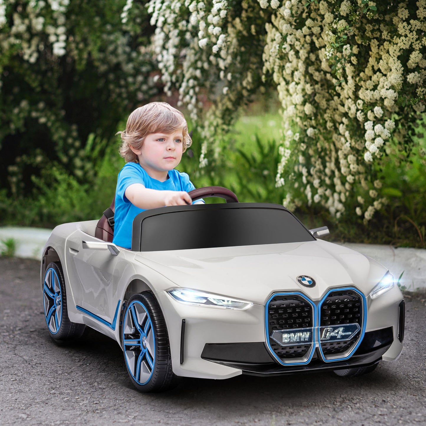 Licensed BMW i4 Electric 12V Kids Ride on Toy Car With Remote - White