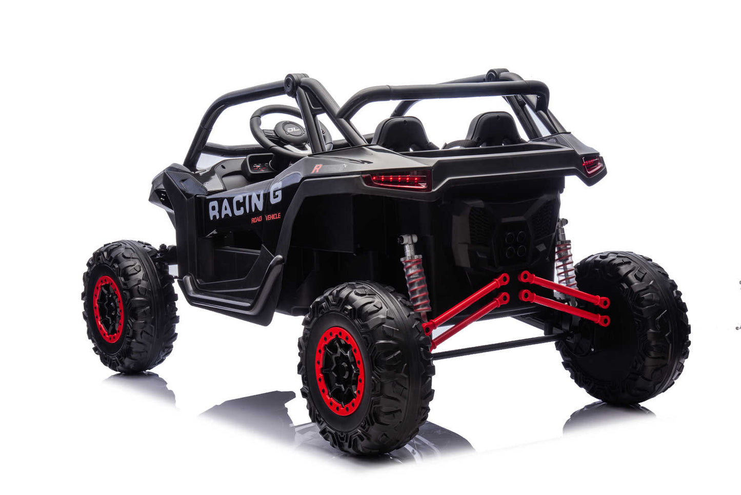 24v Kids Ride on Two Seater Buggy With Remote Desert UTV with 4 x Motors - Black