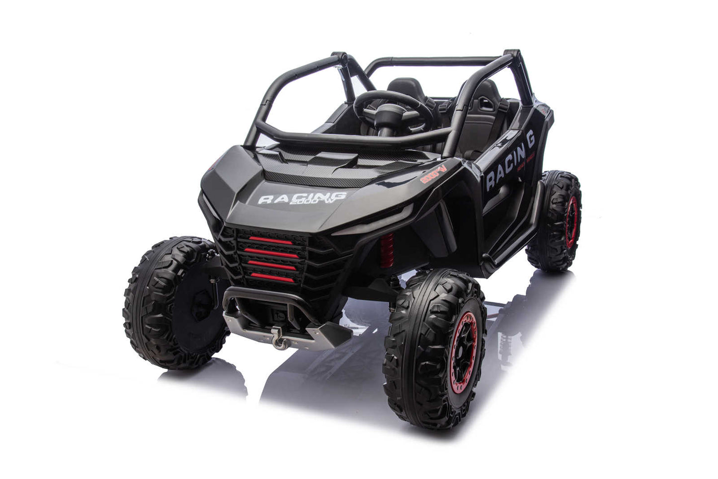 24v Kids Ride on Two Seater Buggy With Remote Desert UTV with 4 x Motors - Black