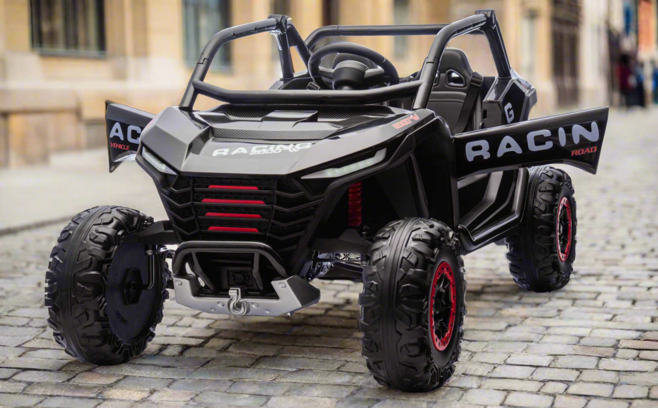 24v Kids Ride on Two Seater Buggy With Remote Desert UTV with 4 x Motors - Black