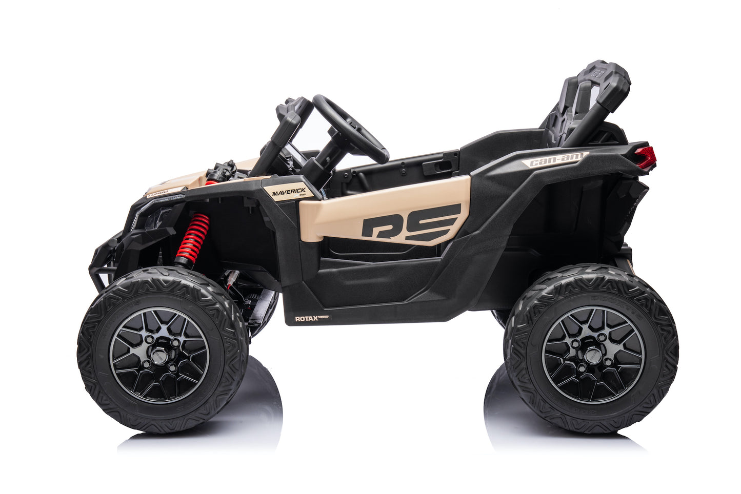 Licensed Can-Am Maverick UTV 24V Kids Ride on Buggy with 4 x Motors and Remote - Khaki