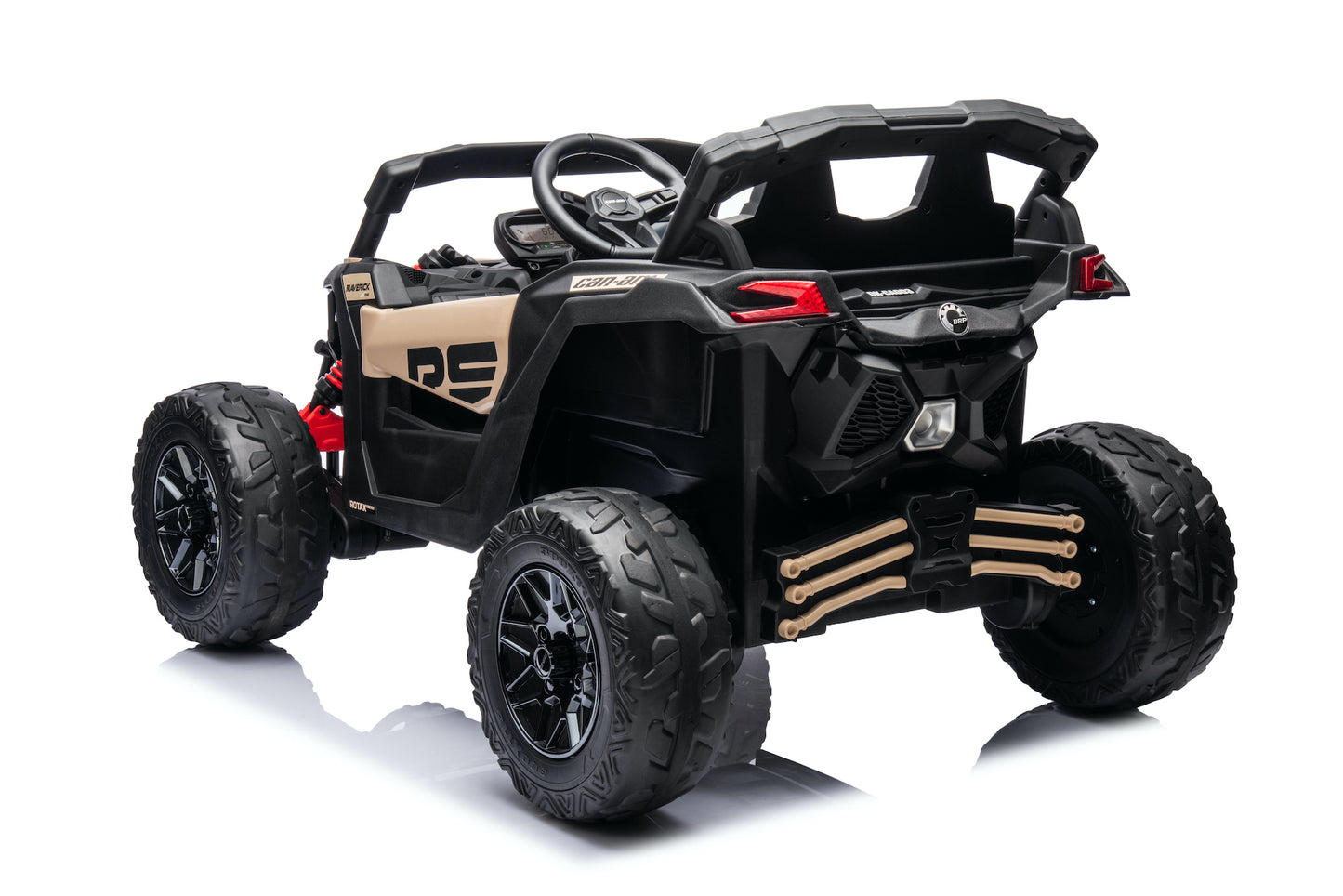 Licensed Can-Am Maverick UTV 24V Kids Ride on Buggy with 4 x Motors and Remote - Khaki