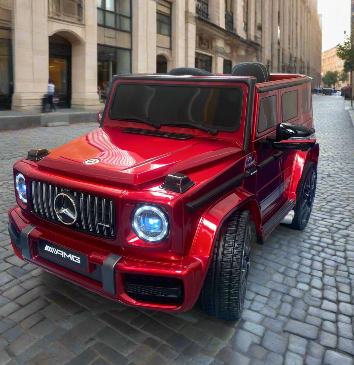 Pre-Order Mercedes G63 12v Ride on Car SUV with Remote - Metallic Red - With High Doors