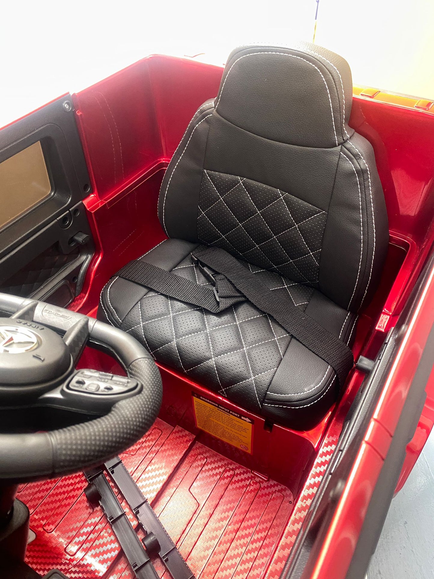 Pre-Order Mercedes G63 12v Ride on Car SUV with Remote - Metallic Red - With High Doors