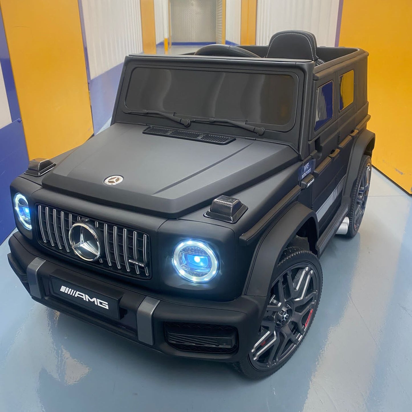Pre -Order Licensed Mercedes G63 12v Ride on Car SUV with Remote - Matt Black - With High Doors