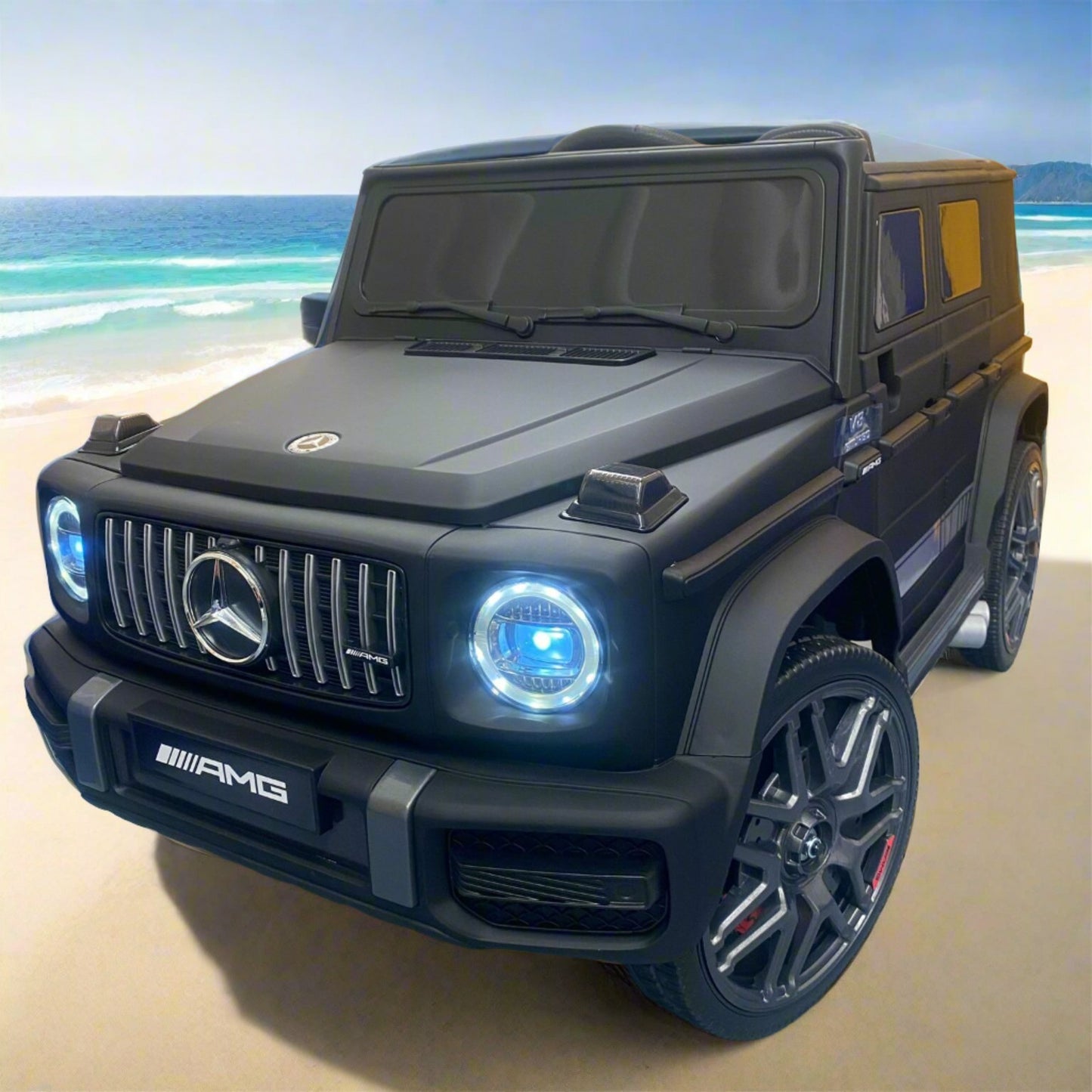 Pre -Order Licensed Mercedes G63 12v Ride on Car SUV with Remote - Matt Black - With High Doors