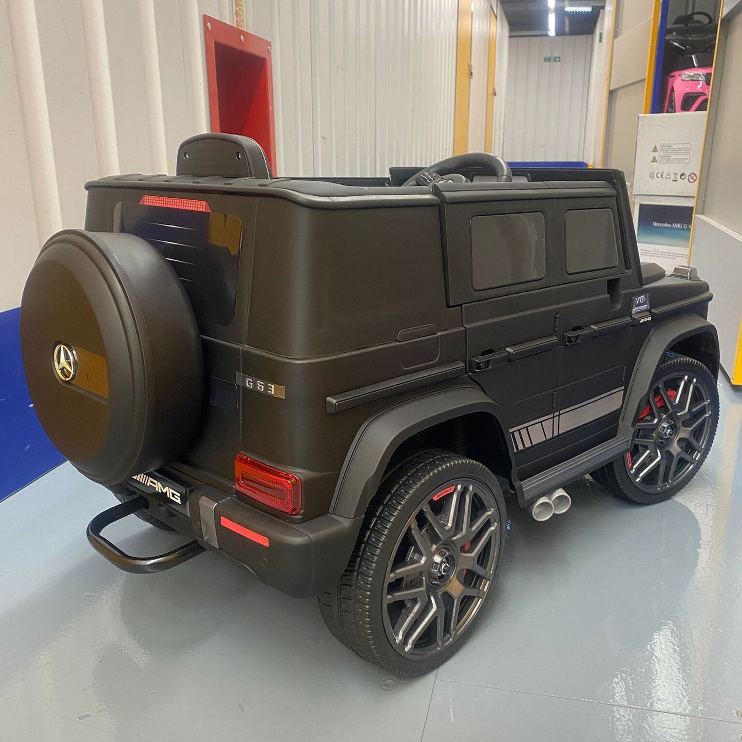 Pre -Order Licensed Mercedes G63 12v Ride on Car SUV with Remote - Matt Black - With High Doors