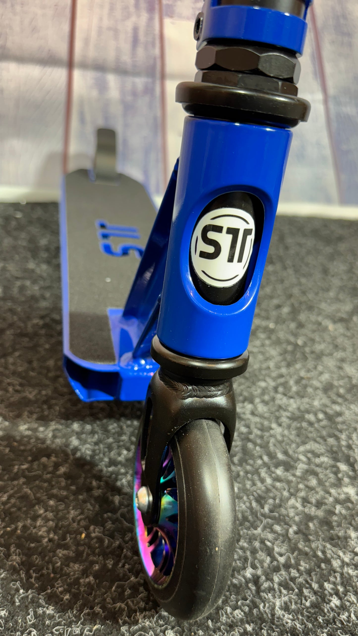 Smart Tech Stunt Scooter Aluminium Clamp Alloy Core Wheels and Deck - Blue