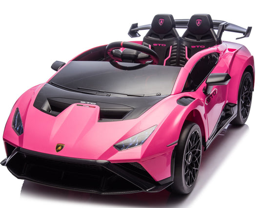 24V Kids Electric Ride on Car With Remote Lamborghini Huracan STO Drift - Pink