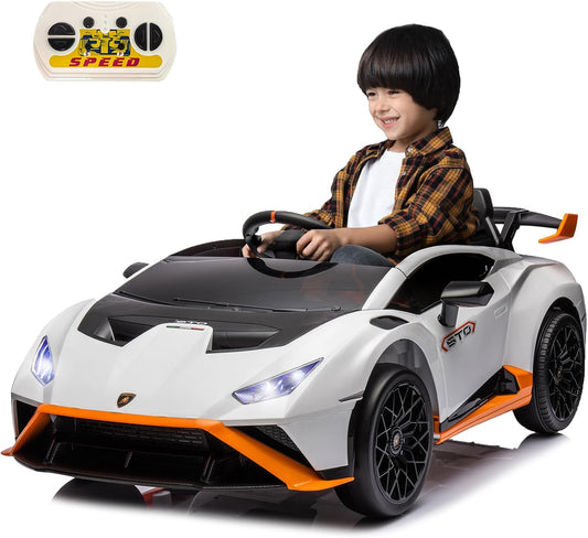 Lamborghini 24V Kids Electric Ride on Car With Remote Huracan STO Drift - White