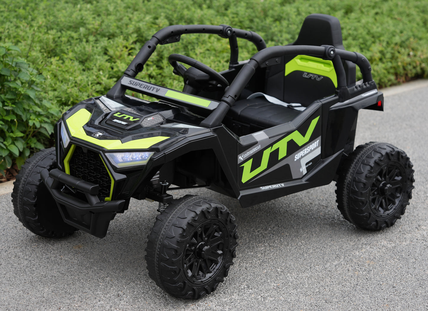 12v Kids Ride on Mini UTV Buggy With Remote  & EVA Wheels - Black/Green