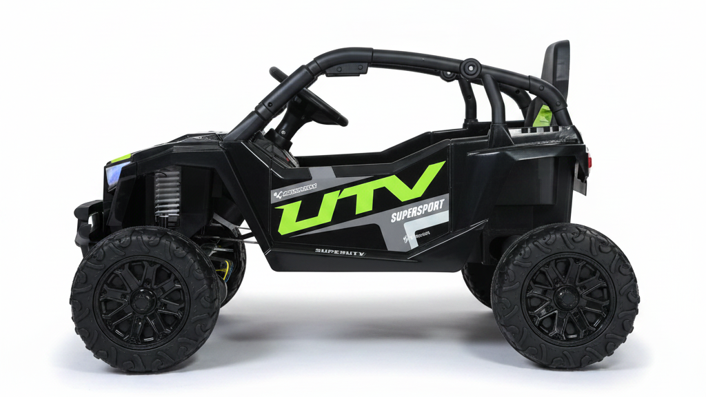 12v Kids Ride on Mini UTV Buggy With Remote  & EVA Wheels - Black/Green