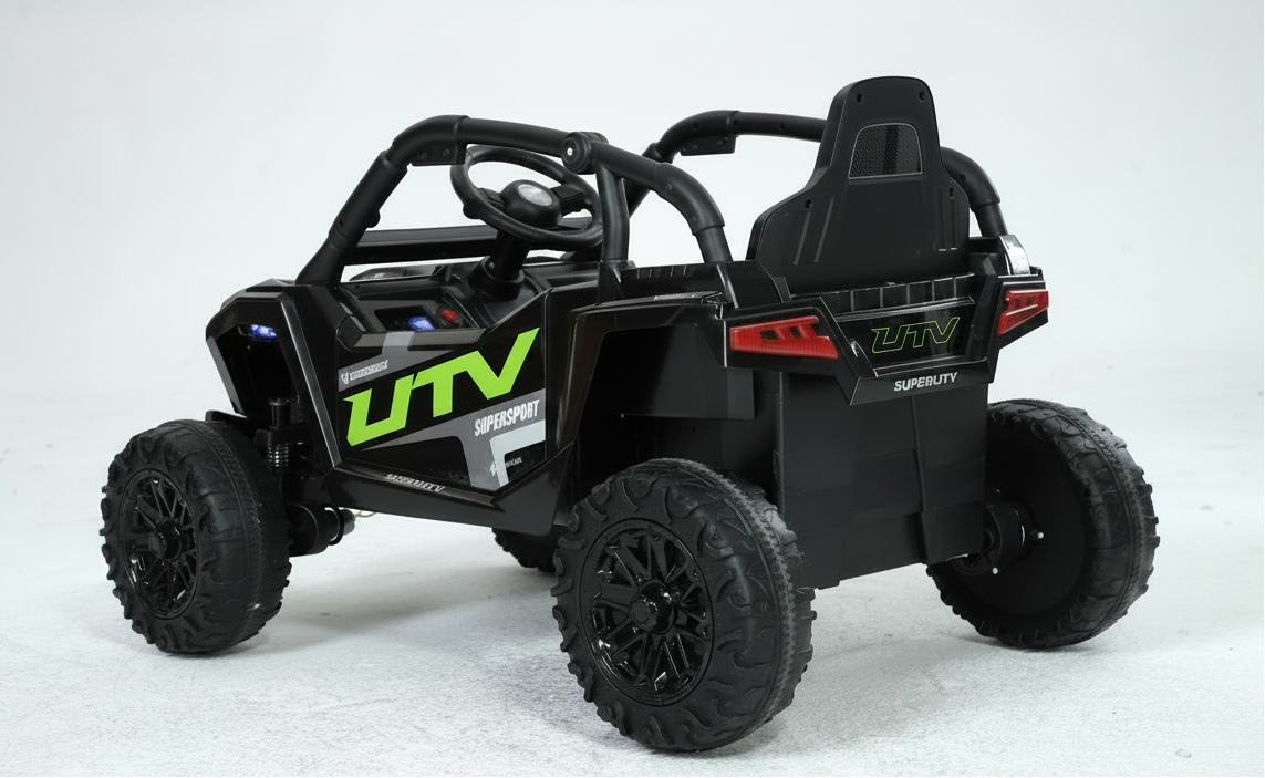 12v Kids Ride on Mini UTV Buggy With Remote  & EVA Wheels - Black/Green