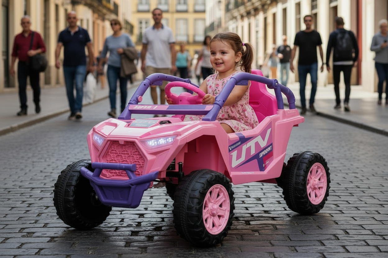 12v Kids Ride on Mini UTV Buggy With Remote  & EVA Wheels - Pink