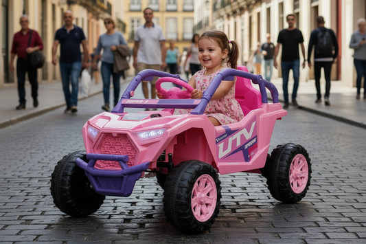 12v Kids Ride on Mini UTV Buggy With Remote  & EVA Wheels - Pink