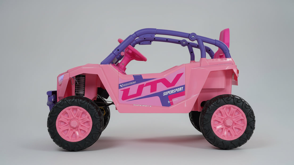12v Kids Ride on Mini UTV Buggy With Remote  & EVA Wheels - Pink