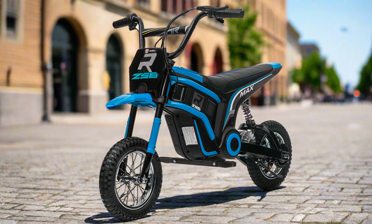 24V Kids Ride on Electric Motorbike 350W Motors with Twist Grip Throttle - Blue