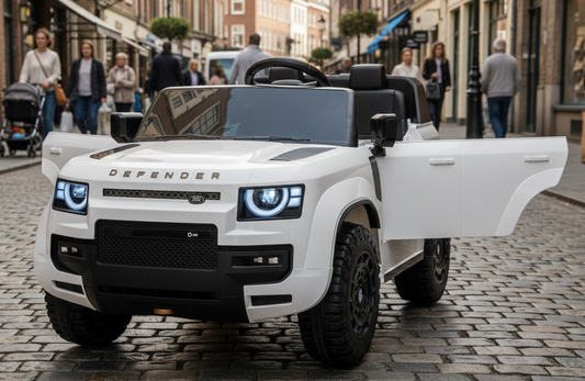 24V Land Rover Defender Octa 2 Seater Ride On Car with Remote in White