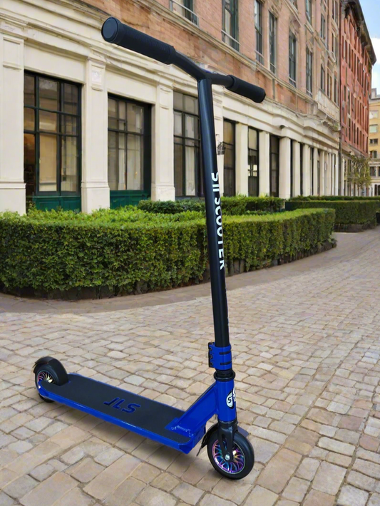 Smart Tech Stunt Scooter Aluminium Clamp Alloy Core Wheels and Deck - Blue