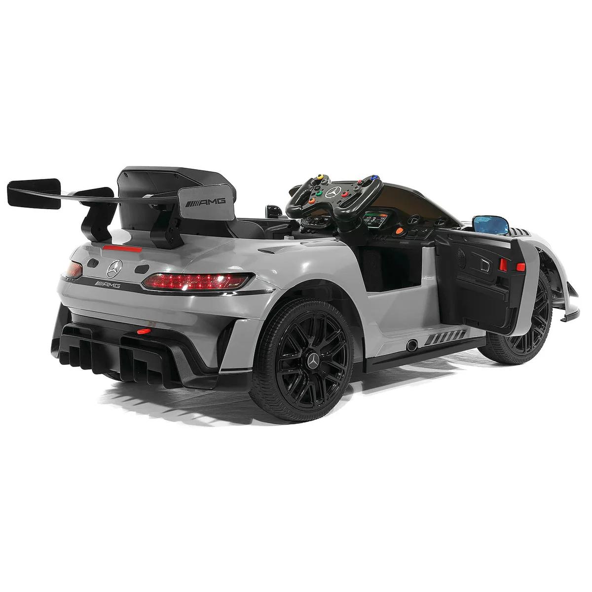 Licensed Mercedes Benz GT3 EVO 12v Kids Ride on Car with Remote - Grey