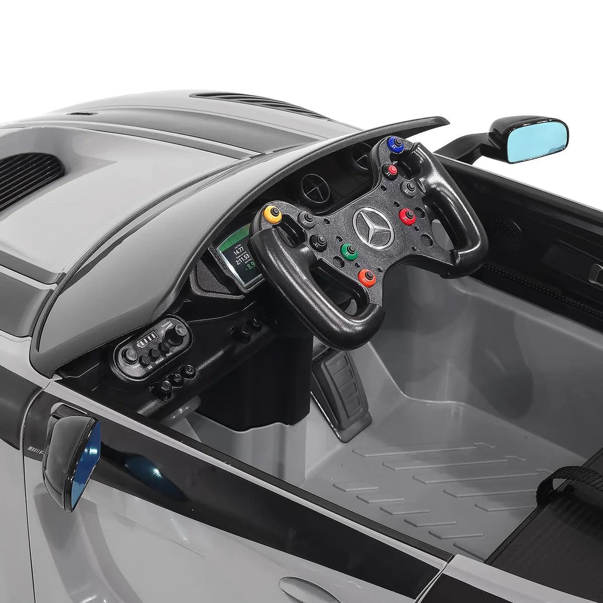Licensed Mercedes Benz GT3 EVO 12v Kids Ride on Car with Remote - Grey