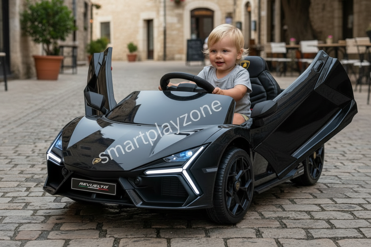 Licensed Lamborghini Revuelto 12V Kids Ride on Car With Remote - Black