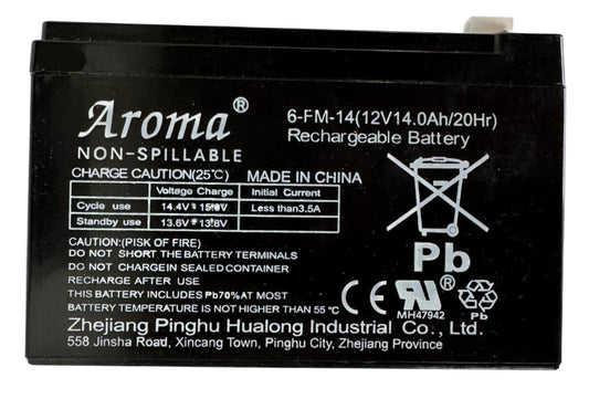 Replacement 12v-14ah Rechargeable Sealed Lead Acid VRLA Battery 6-FM-14(12V14ah/20Hr)
