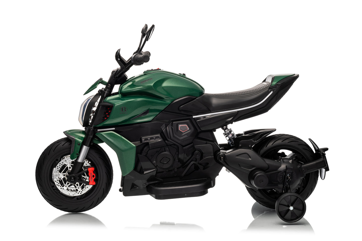 Ducati Diavel Bentley Kids 12v Ride on Electric Motor Bike with Stabilizer - Green