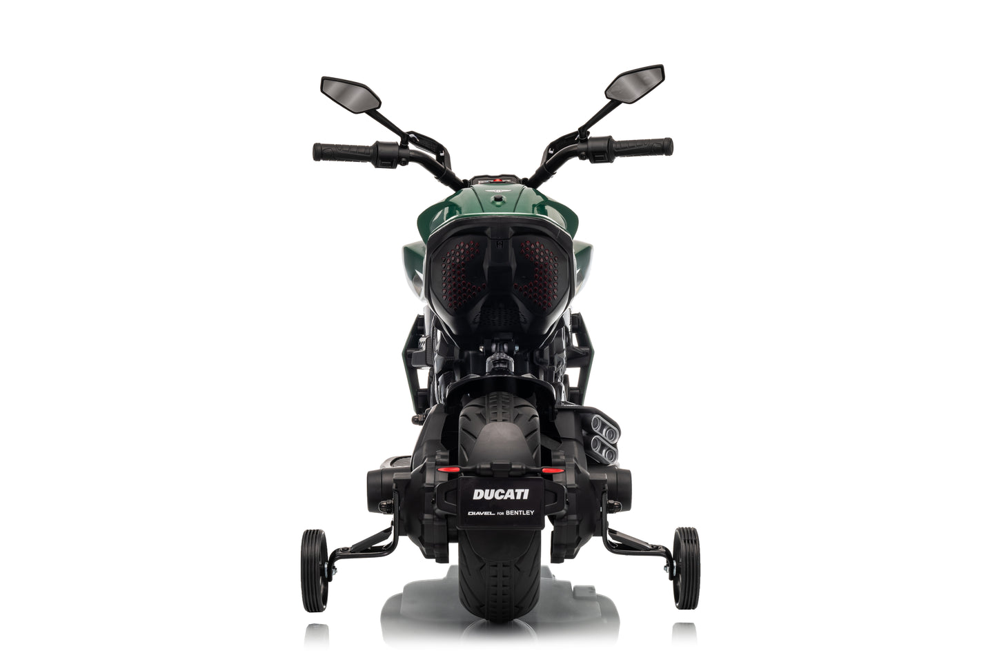 Ducati Diavel Bentley Kids 12v Ride on Electric Motor Bike with Stabilizer - Green