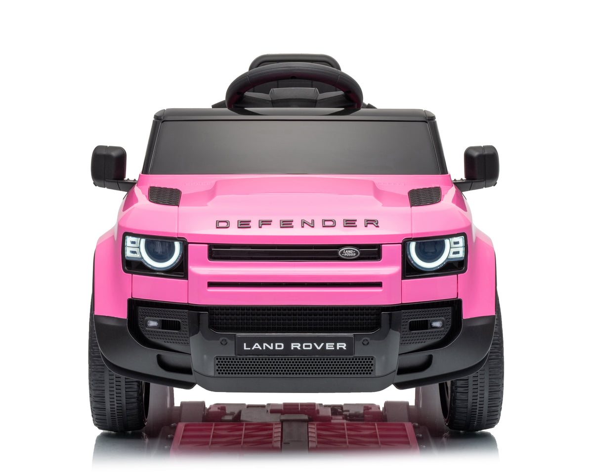 12V Land Rover Defender Octa Kids Ride On Car with Remote in Pink - Leather Seat & EVA Wheels