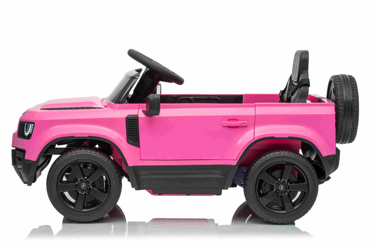 12V Land Rover Defender Octa Kids Ride On Car with Remote in Pink - Leather Seat & EVA Wheels (Copy)