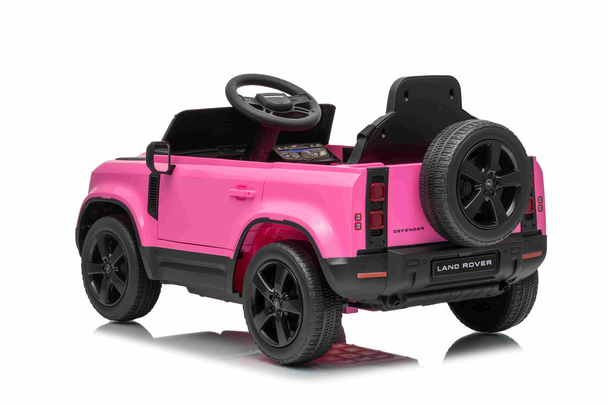 12V Land Rover Defender Octa Kids Ride On Car with Remote in Pink - Leather Seat & EVA Wheels (Copy)