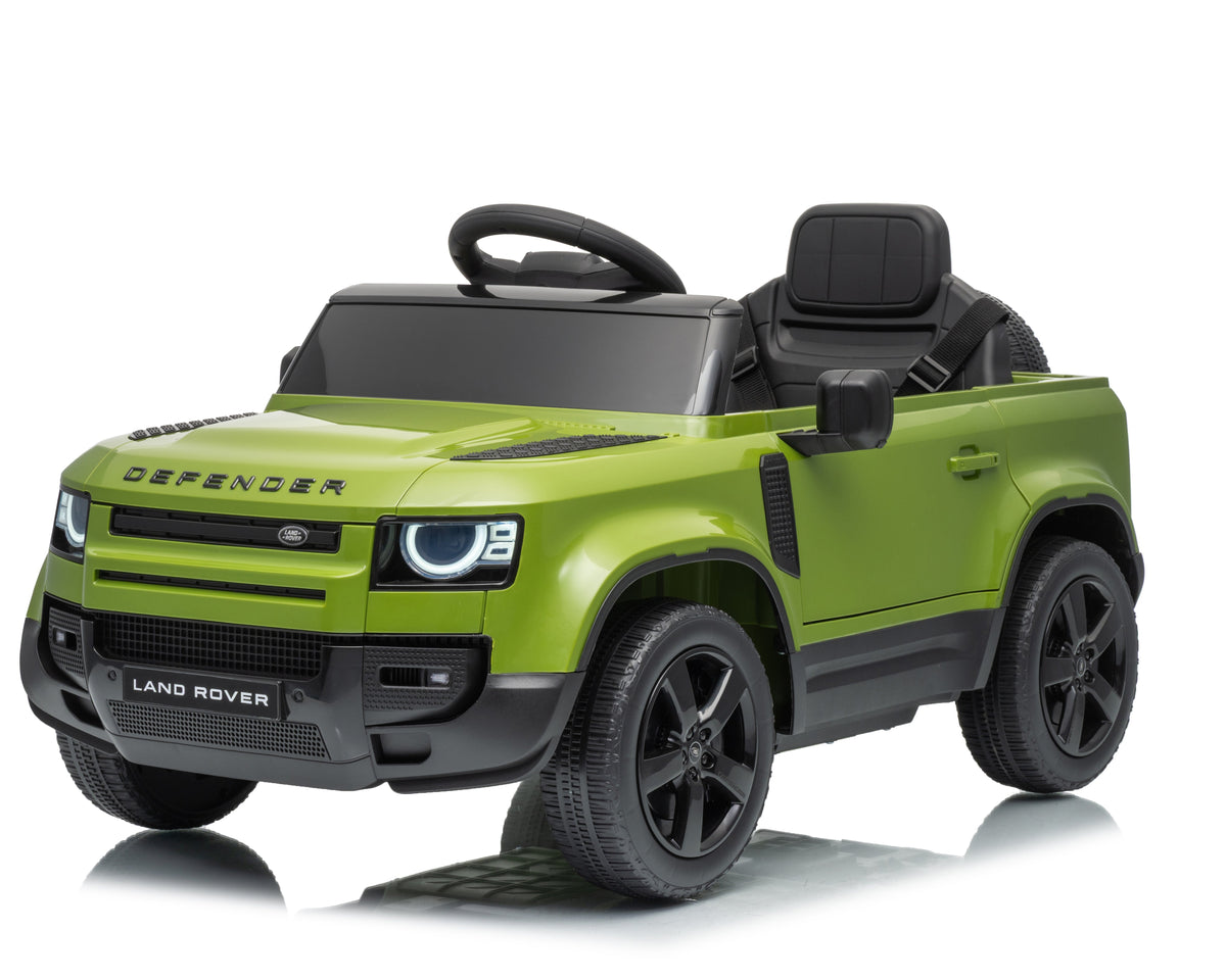 Land Rover Defender Octa 12v Kids Ride On Car with Remote in Green - Leather Seat & EVA Wheels