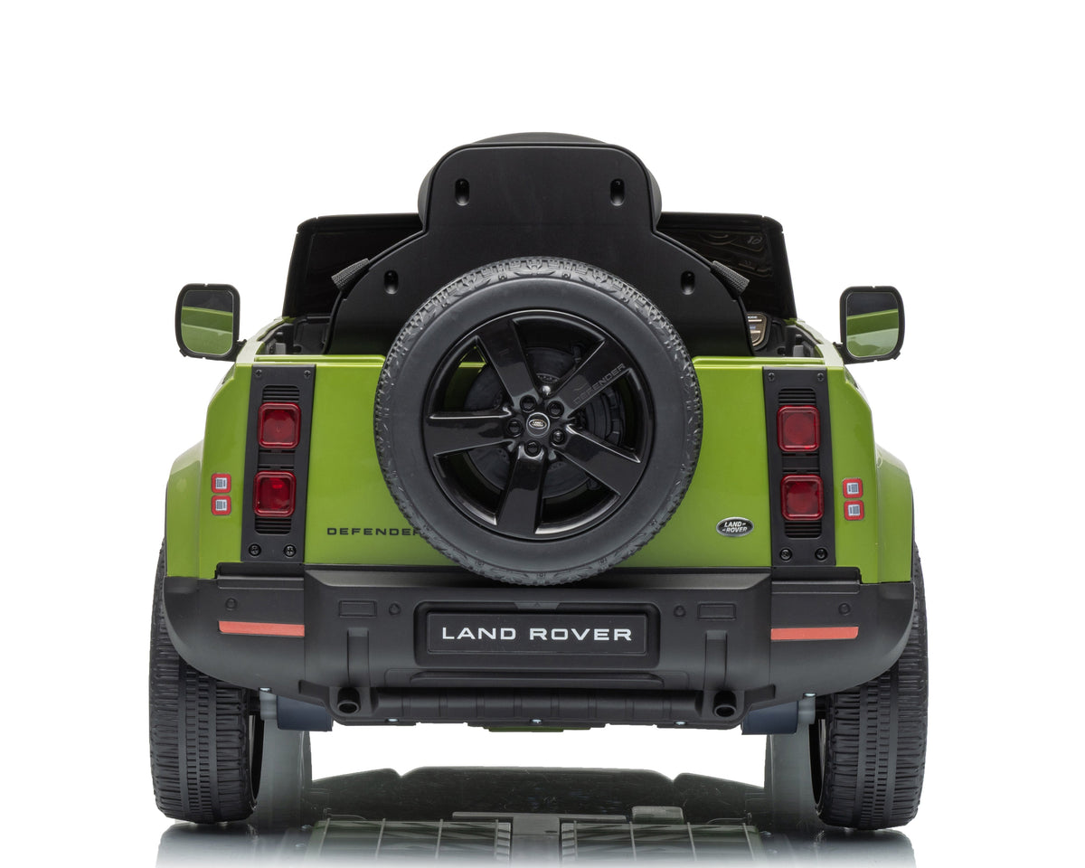 Land Rover Defender Octa 12v Kids Ride On Car with Remote in Green - Leather Seat & EVA Wheels