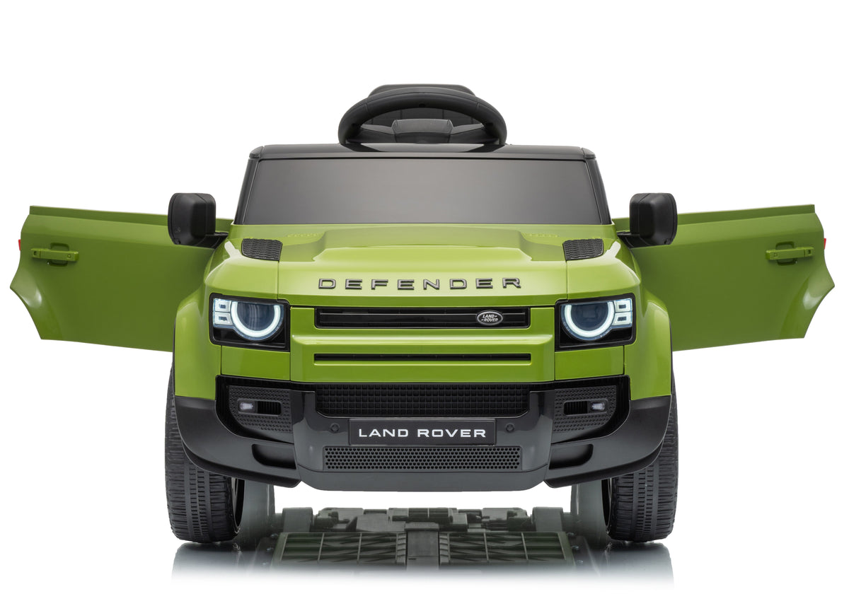 Land Rover Defender Octa 12v Kids Ride On Car with Remote in Green - Leather Seat & EVA Wheels