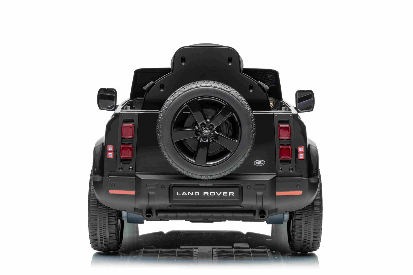 12V Land Rover Defender Octa Kids Ride On Car with Remote in Black - Leather Seat & EVA Wheels