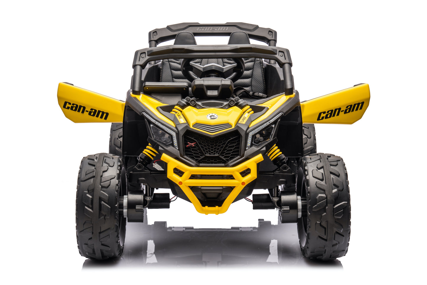 Licensed Can-Am Maverick UTV 24V Kids Ride on Buggy with 4 x Motors and Remote - Yellow