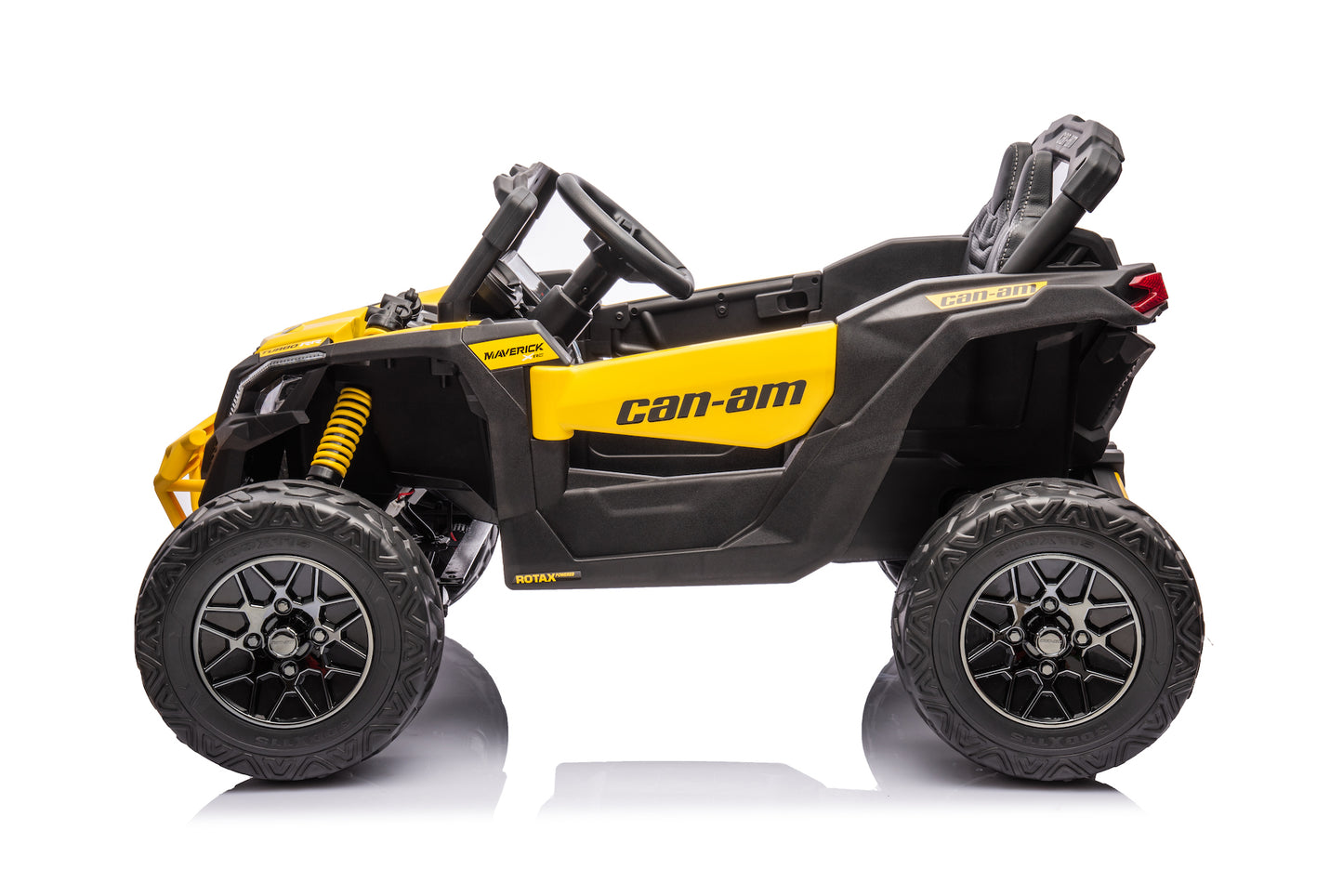 Licensed Can-Am Maverick UTV 24V Kids Ride on Buggy with 4 x Motors and Remote - Yellow