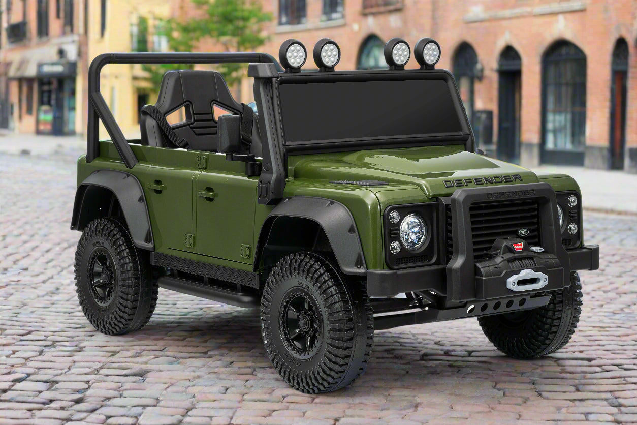 Land Rover Defender 110 SVX Spectra 24v Ride On Car with Remote Army Green
