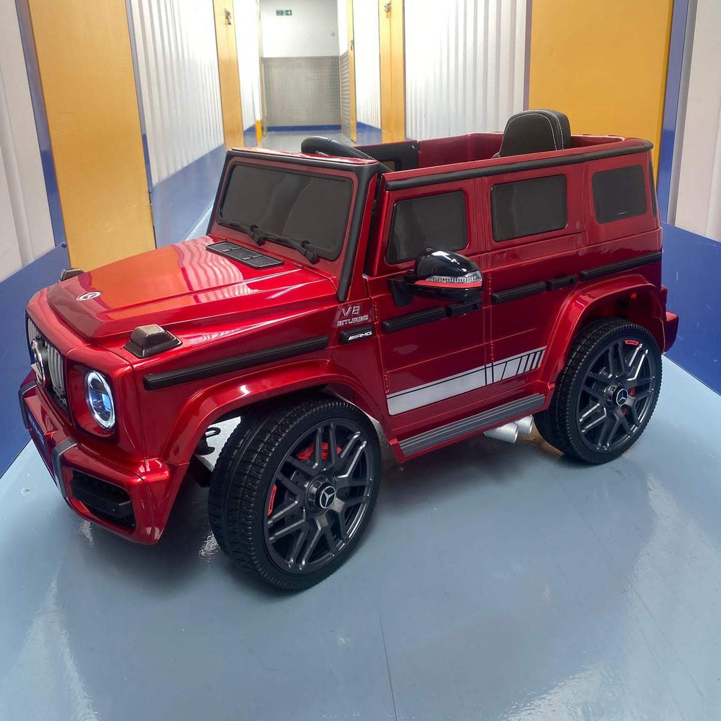 Pre-Order Mercedes G63 12v Ride on Car SUV with Remote - Metallic Red - With High Doors