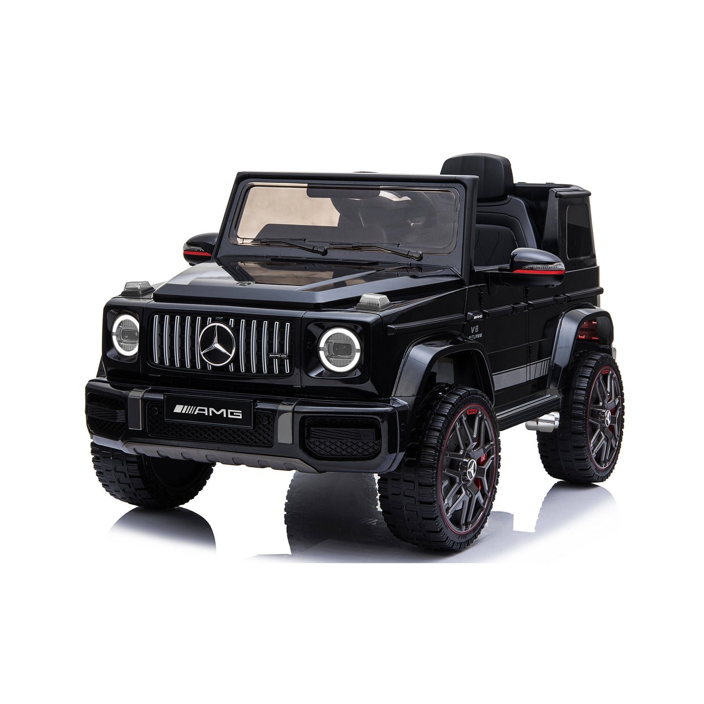 Licensed Mercedes G63 12v Ride on Car Jeep with Remote - Black - With High Doors