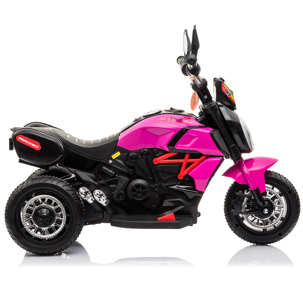 New 3 Wheel Motorbike Kids 6V Trike Electric Ride On Motorcycle - Pink