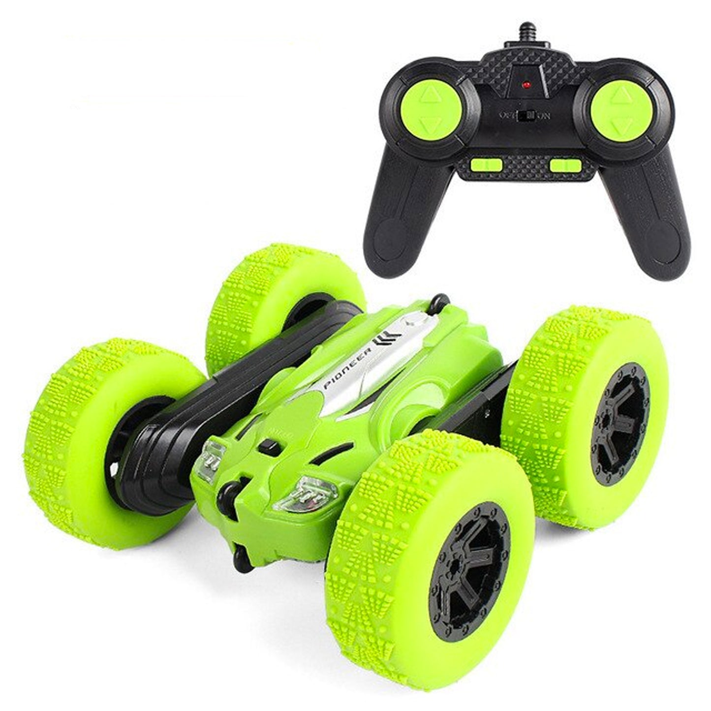 Remote Control 4WD 360° Rotation RC Stunt Car High Speed Off-Road Racing Car - Green