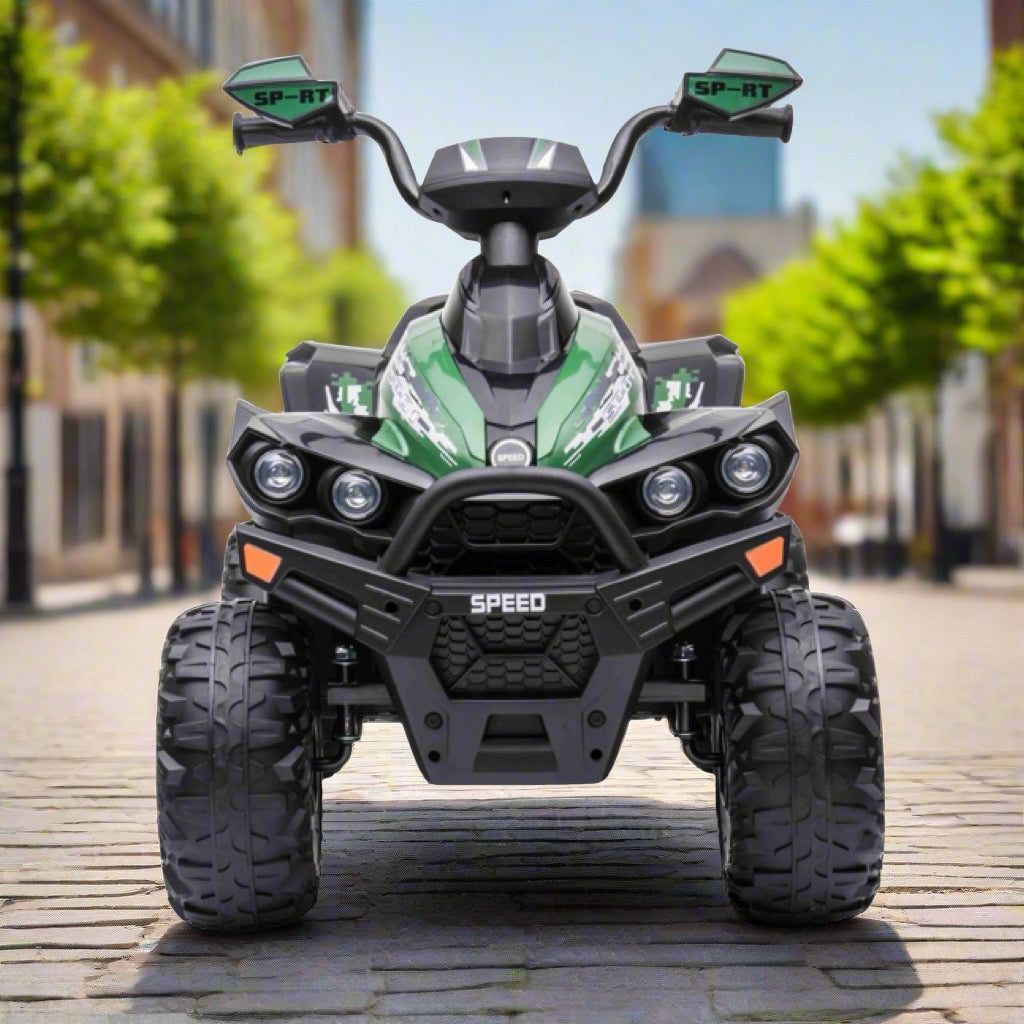 New Predatour ATV 12V Kids Electric Ride on Quad Bike - Green